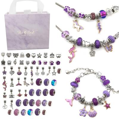 China CLASSIC Purple Kid Bead Bracelet Gift DIY Handmade Jewelry Box Set Amazon Hot Sale for sale