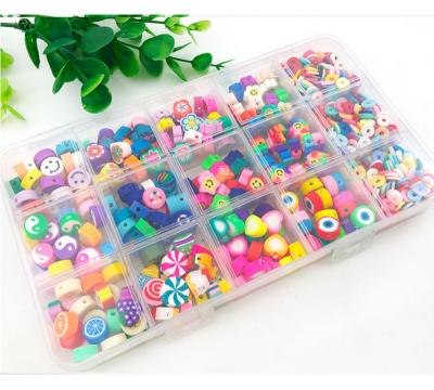 China 15grids Acrylic Assorted Beautiful Polymer Clay Beads Kit For DIY Jewelry Making for sale