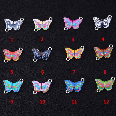 China CLASSIC Alloy Connector Colored Butterfly Connector Charm For DIY Necklace Accessories DIY Jewelry for sale