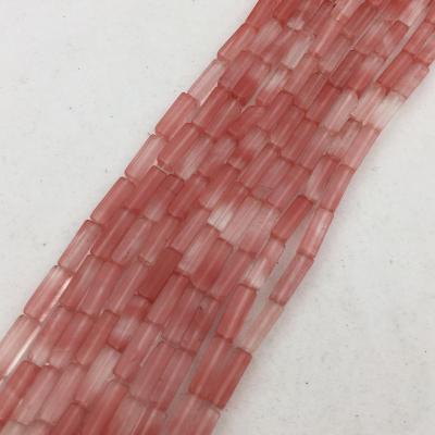 China Rectangle Opalescent/Opalescent Cherry Quartz 4x13mm Natural Stone Beads For Jewelry Making for sale