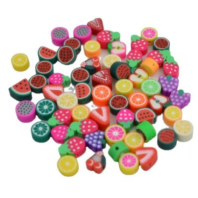 China Fruit Colorful Acrylic Polymer Clay Beads For Jewelry Making 100pcs Per Bag for sale