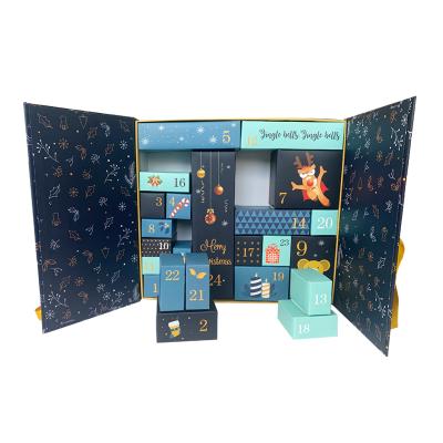 China Recycled Materials Advent Calendar 2021 Custom Beauty Advent Calendar Christmas Box for sale