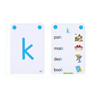 China Custom Design Eco-Friendly Custom Study Learning Cards Alphabet Flash Cards Printed Word Flash Cards For Kids for sale