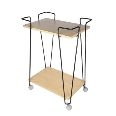 China Home Storage Fine Quality Kitchen Rolling Cart With 2 Layers Storage Rack And Metal Shelf for sale