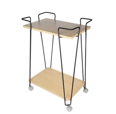 China Cheap Quality Storage Square Plate Wood Craft Trolley Service Removable Storage Trolley for sale