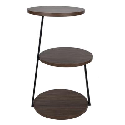 China new type Eco-Friendly Wooden Wooden Metal Side Table Three-Decker Three-Decker Side Table for sale