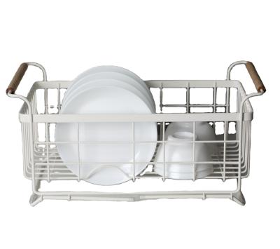 China Metal Sink Drainer Shelf Kitchen Dish Drying Rack Space Saving Utensil Holder Stocked Shelf for sale