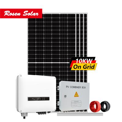 China 10kw Grid Tie Solar System Inverter Solar Power System Home Solar System With Grid Tie Inverter for sale