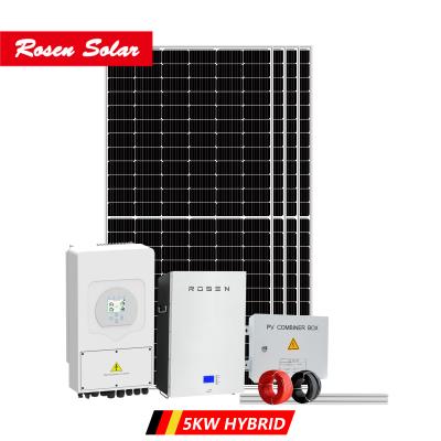 China Rosen 5kw Solar System Home Solar Wind Hybrid System Home Hybrid Solar Power System for sale