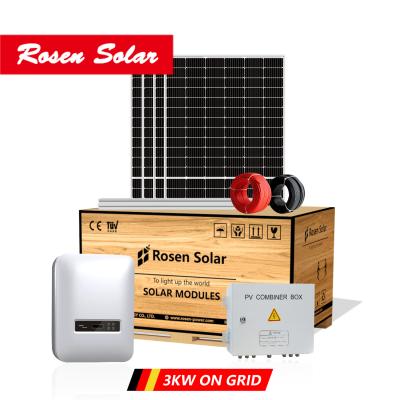 China Home On Grid System 3kw Solar Grid Tie Solar System 3KW Solar Generating Circuit for sale