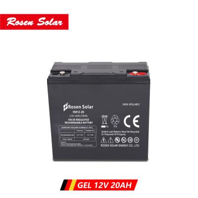 China Electric Wheelchairs Rosen 12V Gel Batteries 20Ah Lead Acid Battery For Power Storage for sale