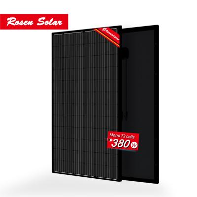 China Solar Power Systems Wholesale Solar Panel 380W PERC Solar Panels Prices Mono Black 380W 390W 400W Black for sale