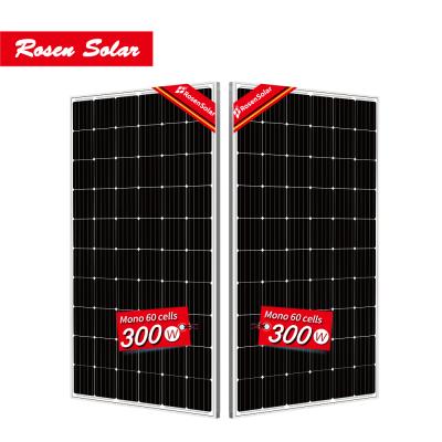 China Solar Power Systems Rosen 300 watt PV panel 300W solar panel 60cells mono perc PV solar panel for sale