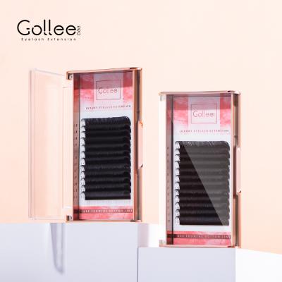 China Fuller Effect Gollee Korean Pre Made Volume Eyelash Extension Organizer Professional Private Label Mink Supplies Different Eyelash Extensions for sale