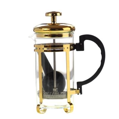 China WITH LID 350ml 600ml Portable Heat Proof Borosilicate Glass French Press Coffee Maker for sale