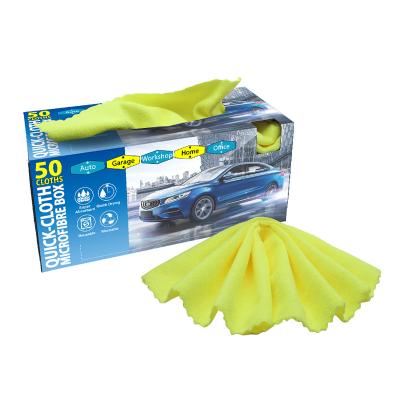 China Multi Purpose Sustainable Household Cleaner 50PK Auto Cleaning Edgeless Microfiber Terry Car Wash Cloth for sale