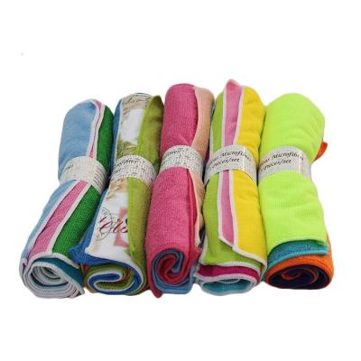 China Sustainable Universal Stock 5PK Microfiber Cleaning Cloth 30x30 For Promotion for sale