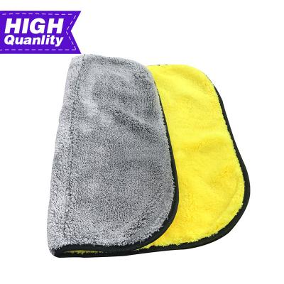 China Disposable Ultra Fast Drying Plush Double Soft Microfiber Car Wash Towel for sale