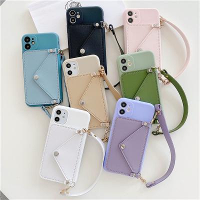 China Shockproof Mobile Accessories Wallet Case TPU Cell Phone Bag Back Cover Leather Phone Case For iPhone 11 12 13 pro 7 8 Max for sale