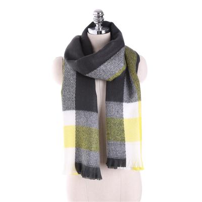 China New Design Luxury Western Style Scarf Thick Cashmere Plaid Pattern Shawl Scarf for sale