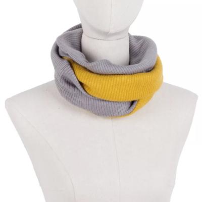 China New Warmer Casual Lady Fashion Snood Two Tones Single Circle Knitted Infinite Acrylic Neck Snood For Woman for sale