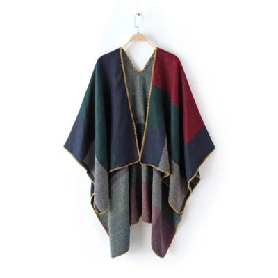 China Winter Covering Poncho Wholesale Shawl New Style Ladies Soft Touch Feeling Thick Multicolor Cashmere Fashion for sale