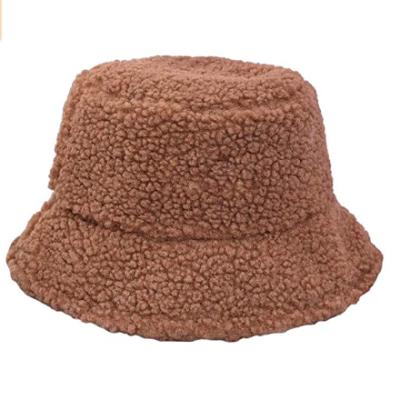 China 2021 JOINT KENSHELLEY Autumn Winter Women's Winter Warm Hat Cloche Faux Fur Fisherman Cap Windproof Lambskin Thermal Bucket Hat For Adults for sale