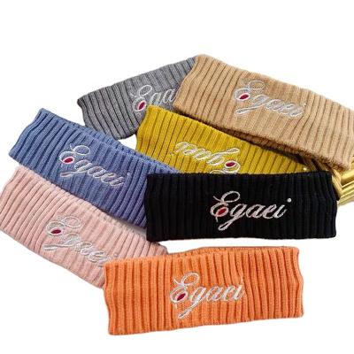 China Daily Life Newcomer KENSHELLEY Knitted Solid Colored Hair Accessory Women Headband Outdoor Embroidery Headband For Women for sale