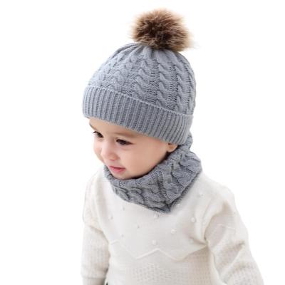 China KENSHELLEY Amazon Seller Pattern Solid Color Baby Winter Scarf Designer Boys Girls Beanies Scarf Medium Warm Set for sale