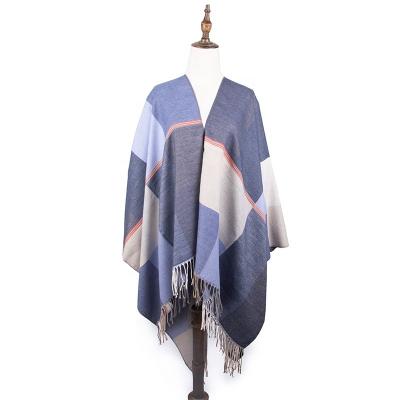 China 2022 European American Newest Fashion Poncho Split Thick Wide Cloak European American Shawl For Winter for sale