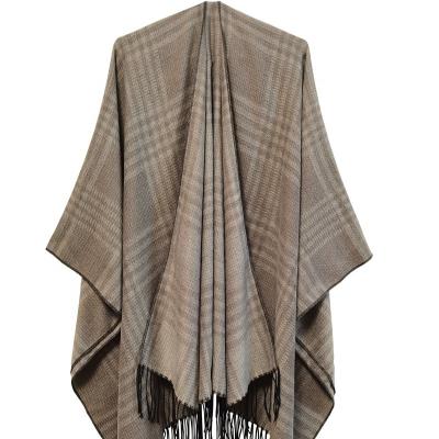 China Soft Smooth Feeling Pashmina Long Poncho Cape Women Cardigan Fringe Winter Jacquard Shawl Cashmere Fashion Warm Shawls For Ladies for sale