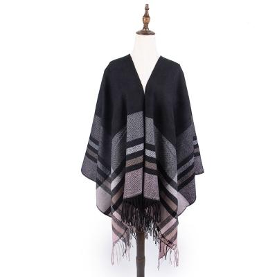 China Cashmere Ethnic Soft Classic Design Soft Feeling Warm To Thicken Cape Autumn Poncho Cape Women Winter Shawl for sale