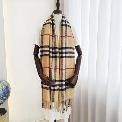 China 2022 New Design Newest European American Scarf Shawl Ladies Split Large Thick Coat Warm Scarf For Women for sale