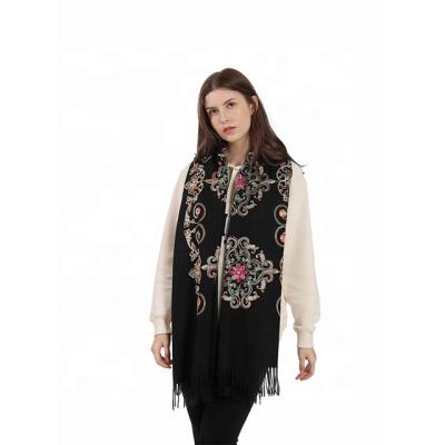 China European American Fashion Embroidered Women Abaya Telekung Cashmere Pashmina Muslim Islamic Muslim Scarf Wholesale for sale