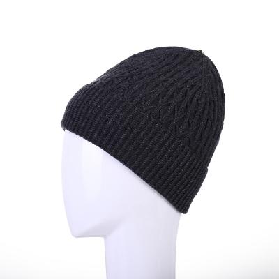 China 2021 High Quality Dobby Winter Plain Dyed Custom Beanie Hat Warm Knitted Beanie Custom Logo for sale