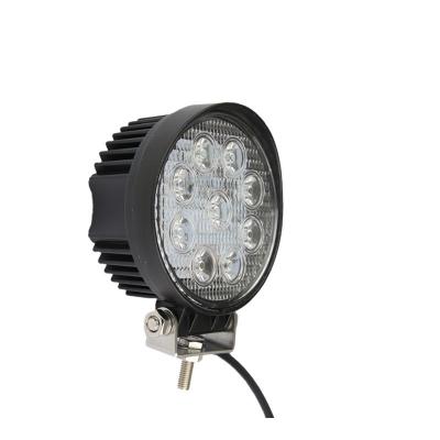 China Car Boat Truck Farmmotor Factory Supplier 27w Round Led Work Light Bar For Auto Car Lamp 12v 24v Work Lamp Truck Light for sale