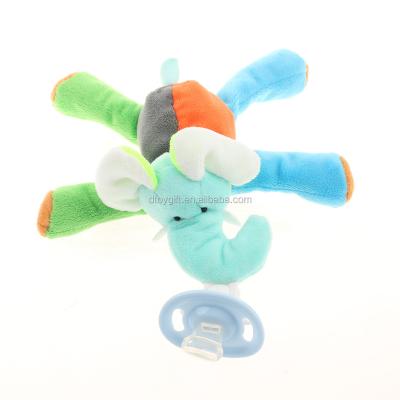 China Wholesale Cute Stuffed Colorful Animals Gifts/Toys Pacifier For Infant With Detachable Pacifier for sale