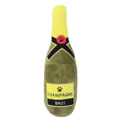 China Viable High Quality Champagne Bottle Plush Dog Toys Can Be Customized for sale