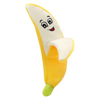 China New Viable Funny Soft Plush Stuffed Fruit Banana Pet Toy Squeaker for sale