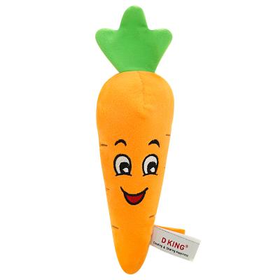 China Sustainable Soft Toys Fruits And Vegetables Plush Stuffed Carrot Shape Dog Training Toys for sale