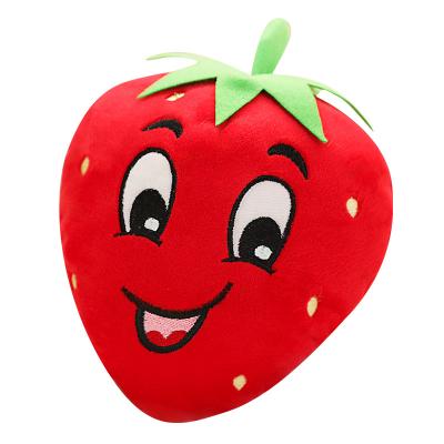 China Sustainable Interactive Plush Strawberry Train Chew Pet Toy For Dog With BB Sound Can Be Customized for sale