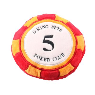 China New Design Plush Toys Viable High Quality Pet Poker Chips Shaped Dog Chew Toys for sale