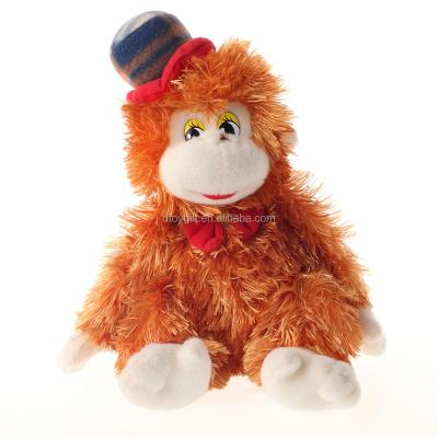 China Home Decration OEM High Quality Orange Monkey Stuffed Plush Toy Plush Babies And Monkey With Hat for sale