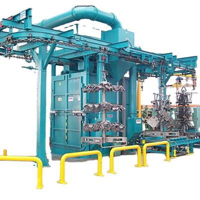 China Lpg Cylinder Shot Blasting Plant Hook Hanger Type Sand Blaster Machine Cangzhou Hebei for sale