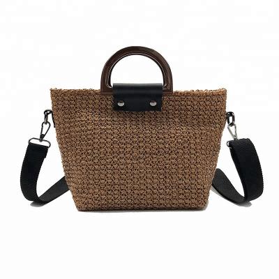 China Lady Wholesale Beach Straw Shoulder Bag Handwoven Cross - Body Bag Women's Handbag Rattan Bag for sale