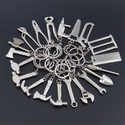 China Custom Promotional Silver Multi Shape Kit Mini Metal Tool Wholesale Metal Key Chain for sale