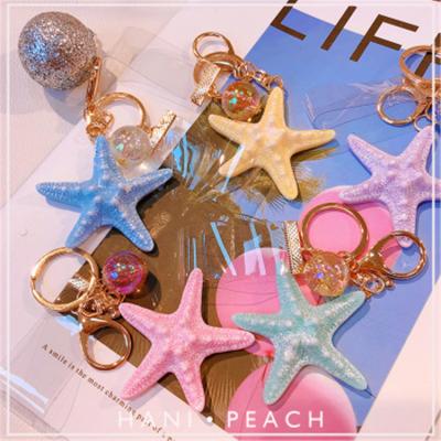 China Fasion Latest Popular Candy Starfish Starfish Glitter Key Chain Acrylic Key Chain CC995 for sale