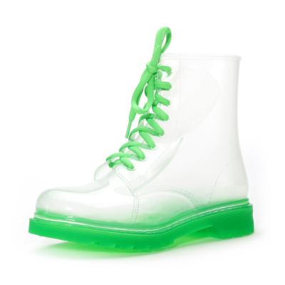 China Rain Proof 2019 Korean New Fashion Hot Style Fashion Jelly Rain Boots Water Shoes Candy Color Crystal Transparent Boots for sale