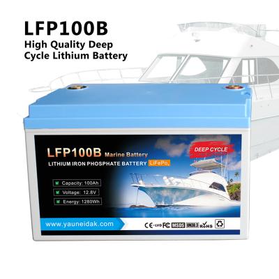 China High quality BOATS LFP100B 12v 100ah/solar/RV deep cycle lithium battery marine storage and lifepo4 to start for sale