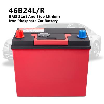 China Golf Carts 46B24L/R Car/Marine/RV LifePO4 Starting Battery BMS Start And Stop CCA800 Lithium Iron Phosphate Car Battery for sale